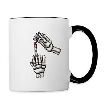 Nail Artist Skeleton Mains Vernis à ongles Nail Tech - Mug contrasté - blanc/noir - Droite