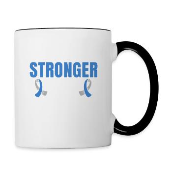 Typ-Eins-Diabetes Ich bin stärker als Diabetes - Tasse zweifarbig - Weiß/Schwarz - Rechts