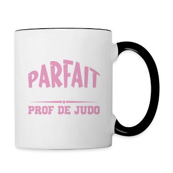 Je ne suis pas parfait mais prof de judo - Mug contrasté - blanc/noir - Droite