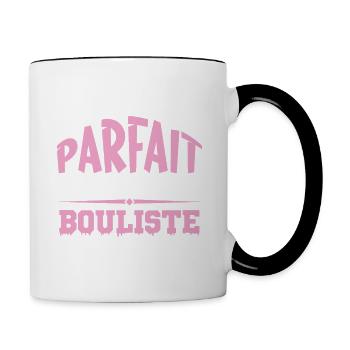 je ne suis pas parfait mais je suis bouliste - Mug contrasté - blanc/noir - Droite
