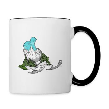 Motor Slede Snowmobiling Winter Sport Snowmobiler - Contrasting Mug - white/black - Right