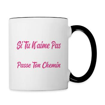 Si tu n’aimes pas mon chien - Mug contrasté - blanc/noir - Droite