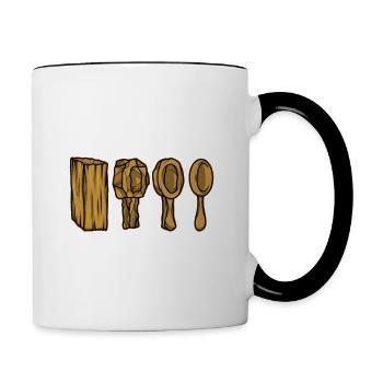 Woodworking Spoon Wood Carving Wood Carver - Contrasting Mug - white/black - Right