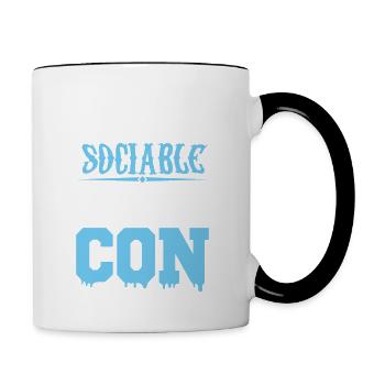 Je Serais Peut Être Un Peu Plus Sociable - Mug contrasté - blanc/noir - Droite