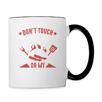 Don't Touch My Grill Or My Daughter Grilling BBQ - Contrasting Mug - white/black - Right