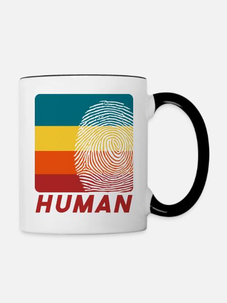 Human Fingerprint - Tasse zweifarbig - Weiß/Schwarz
