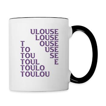 Toulouse France Ville Vacances Cadeau Rengaine - Mug contrasté - blanc/noir - Droite
