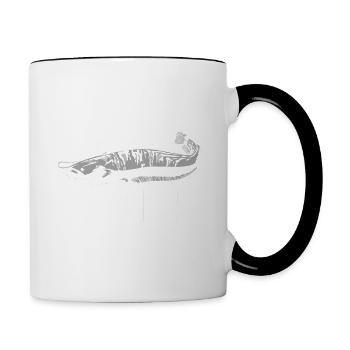 Ich würde lieber Catfishing Catfish Angeln - Tasse zweifarbig - Weiß/Schwarz - Rechts