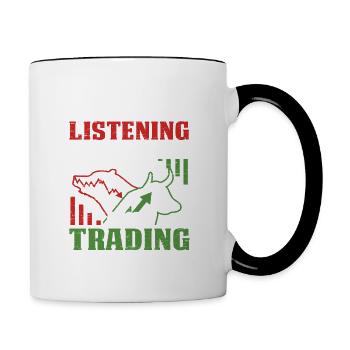 Trader boursier Je pensais trader - Mug contrasté - blanc/noir - Droite