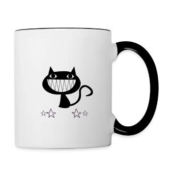 Kitten Cat Outfit for Cat Owner Cat - Contrasting Mug - white/black - Right