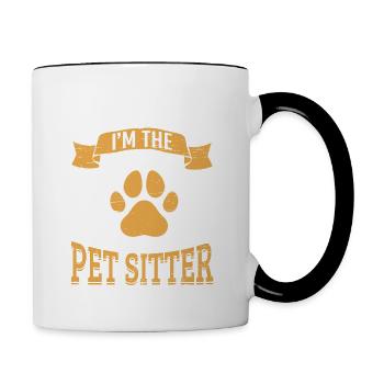 Tiersitter Sie sind nicht mein Tier sitzen - Tasse zweifarbig - Weiß/Schwarz - Rechts