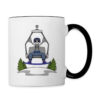 Snowboarder Winter Sports Snowboarding Skeleton - Contrasting Mug - white/black - Right