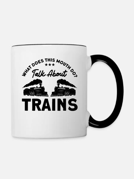 Modellbahn Zug Lokomotiven Geschenk - Tasse zweifarbig - Weiß/Schwarz