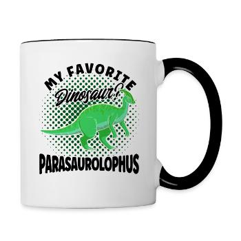 Parasaurolophus Dinosaur Lover Gift - Contrasting Mug - white/black - Right