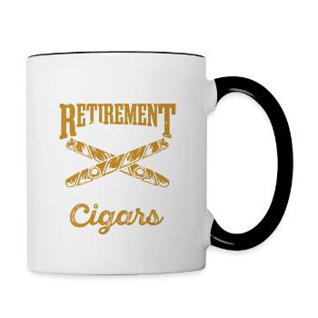Oui, j’ai un régime de retraite fumeur de cigares - Mug contrasté - blanc/noir - Droite