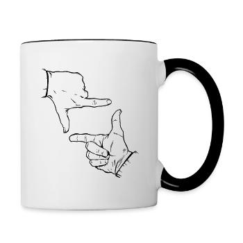 Finger Silhouette - Tasse zweifarbig - Weiß/Schwarz - Rechts