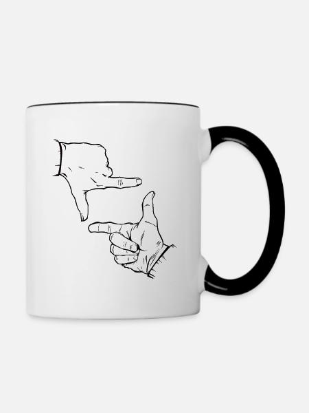 Finger Silhouette - Tasse zweifarbig - Weiß/Schwarz