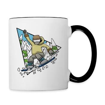 Snowboarder Winter Sports Snowboarding - Contrasting Mug - white/black - Right