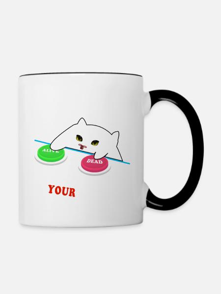 Schrödingers Katze - wähle Weise! - Tasse zweifarbig - Weiß/Schwarz