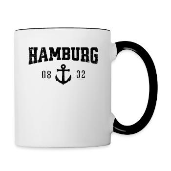 Hamburg Hafen Anker Fan Hamburg Gift - Contrasting Mug - white/black - Right