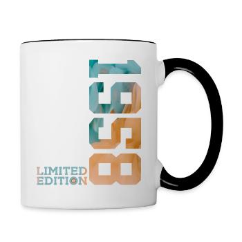 68. GEBURTSTAG LIMITED EDITION 1958 - Tasse zweifarbig - Weiß/Schwarz - Rechts