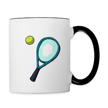 Tennis Player Tennis Tennis Racket Tennis - Contrasting Mug - white/black - Right