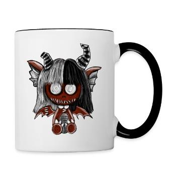 devil - Tasse zweifarbig - Weiß/Schwarz - Rechts