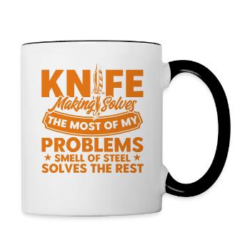 Forge Knives Blacksmith Knife Collection Gift - Contrasting Mug - white/black - Right