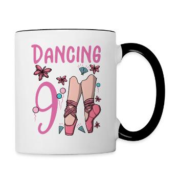 Ballet Shoes Dancing Ballerina 9 Ballett Birthday - Contrasting Mug - white/black - Right