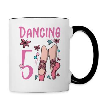 Ballet Shoes Dancing Ballerina 5 Ballett Birthday - Contrasting Mug - white/black - Right