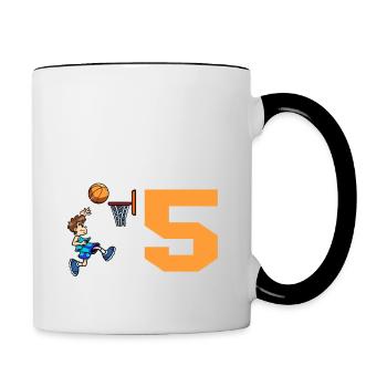 Joueur de basket-ball ce Baller a maintenant 5 ans - Mug contrasté - blanc/noir - Droite