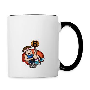 Joueur de basket-ball ce Baller a maintenant 6 ans - Mug contrasté - blanc/noir - Droite