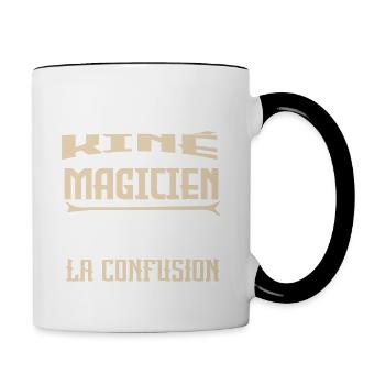 Je Suis Kiné Pas Magicien - Mug contrasté - blanc/noir - Droite