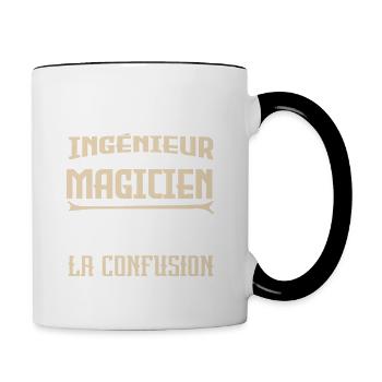 je suis Ingénieur pas magicien - Mug contrasté - blanc/noir - Droite