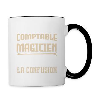 Je suis comptable pas magicienne. - Mug contrasté - blanc/noir - Droite