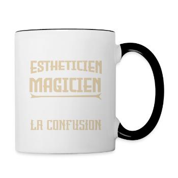 Je suis Esthéticienne, pas Magicienne - Mug contrasté - blanc/noir - Droite