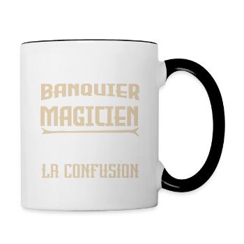 Je ne suis pas un magicien. - Mug contrasté - blanc/noir - Droite