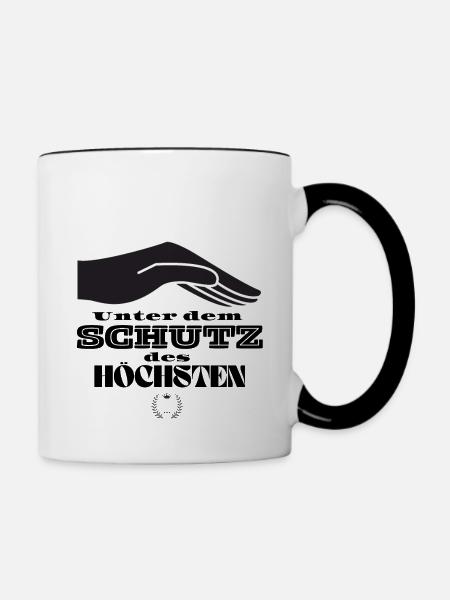 Der Schutz des Höchsten - Tasse zweifarbig - Weiß/Schwarz