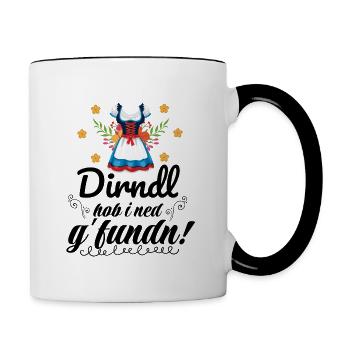 Dirndl | Mei Dirndl hob i ned g'fundn - Tasse zweifarbig - Weiß/Schwarz - Rechts