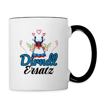 Dirndl Ersatz - Tasse zweifarbig - Weiß/Schwarz - Rechts