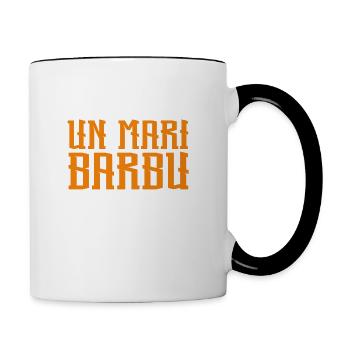 mari barbu, citations barbe, cadeau mari - Mug contrasté - blanc/noir - Droite