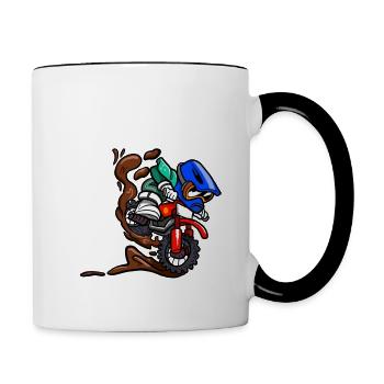 Monter dans 5 anniversaire Rider Motocross Birthday - Mug contrasté - blanc/noir - Droite