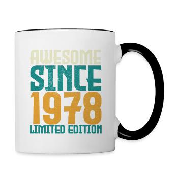 Awesome seit 1978 limitierte Auflage. - Tasse zweifarbig - Weiß/Schwarz - Rechts