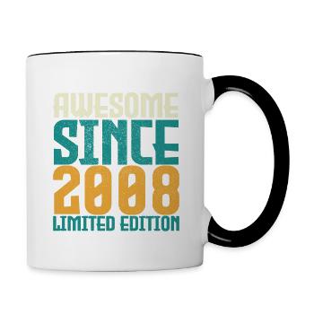 Awesome Since 2008 limited edition. - Contrasting Mug - white/black - Right