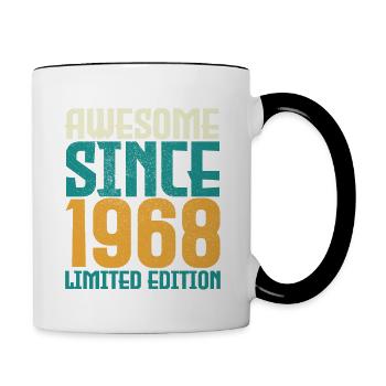 Awesome seit 1968 limitierte Auflage. - Tasse zweifarbig - Weiß/Schwarz - Rechts
