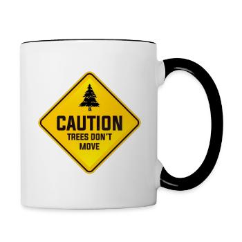 Skieur Ski MCaution Les arbres ne bougent pas Ski - Mug contrasté - blanc/noir - Droite
