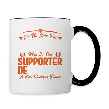 je ne suis pas parfait, supporteur de Lorient. - Mug contrasté - blanc/noir - Droite