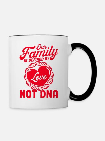 Adoption Pflegeeltern Adoptiveltern Geschenk - Tasse zweifarbig - Weiß/Schwarz