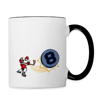 Hockey sur glace Petit joueur de hockey a 8 ans - Mug contrasté - blanc/noir - Droite