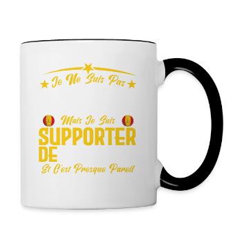 je ne suis pas parfait, supporteur de Quevilly. - Mug contrasté - blanc/noir - Droite